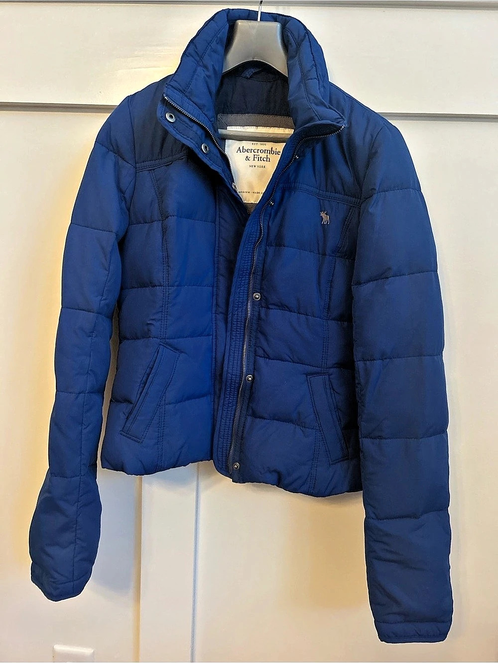 Abercrombie & Fitch Blue Puffer Jacket Medium Like New